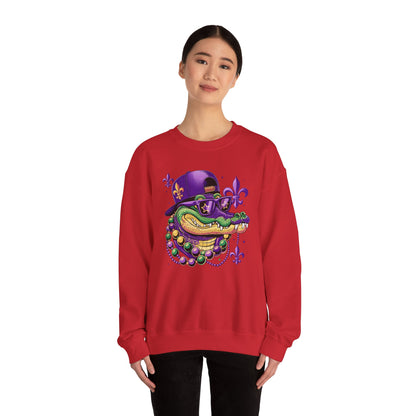 Mardi Gras | Crocodile | Unisex Heavy Blend™ Crewneck Sweatshirt