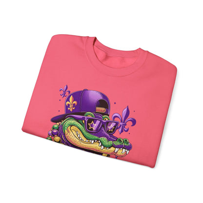Mardi Gras | Crocodile | Unisex Heavy Blend™ Crewneck Sweatshirt