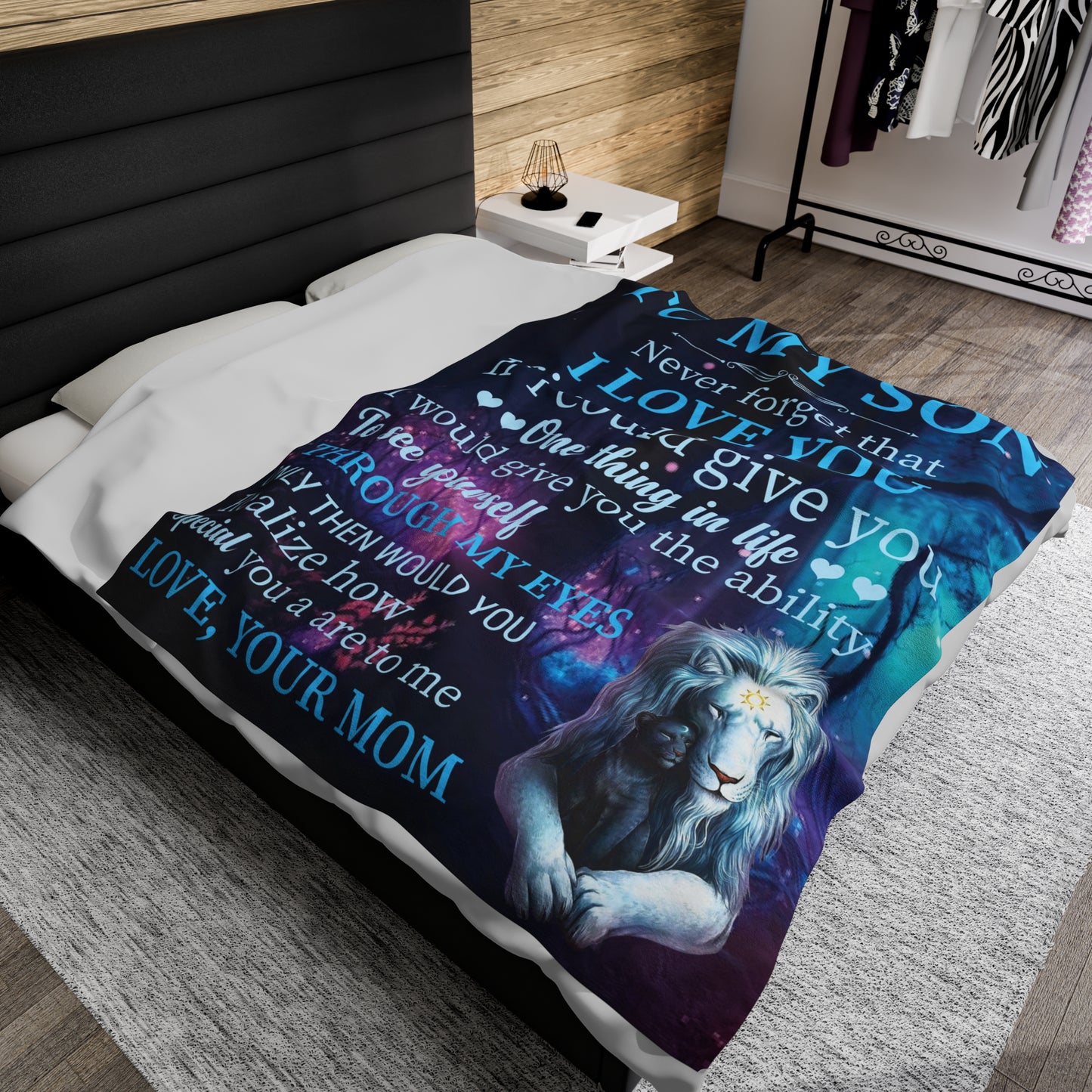 To My Son | Never Forget | Velveteen Plush Blanket 80"x60"