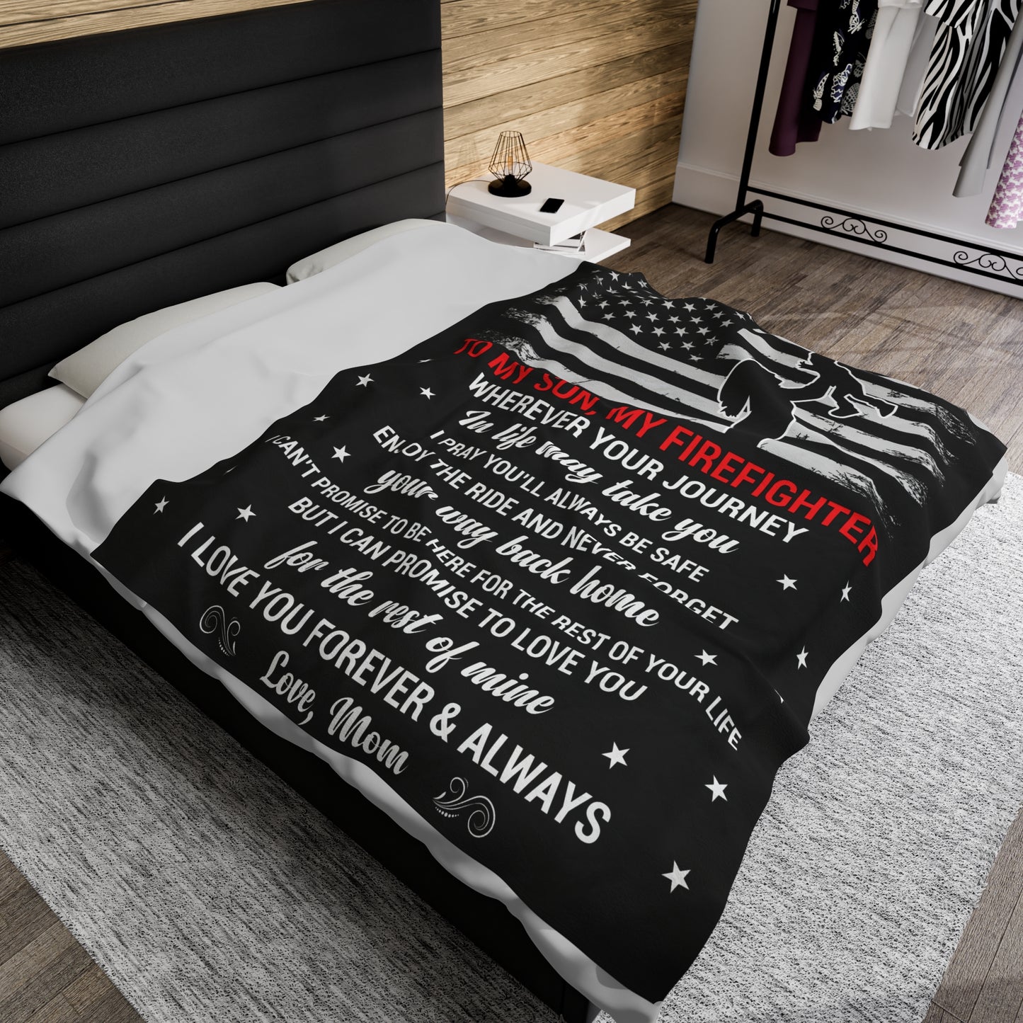 To My Son | Wherever Your Journey | Velveteen Plush Blanket 80"x60"