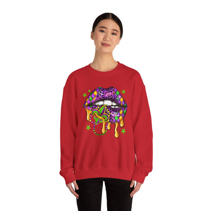 Mardi Gras | Lips | Unisex Heavy Blend™ Crewneck Sweatshirt