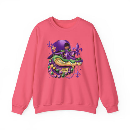 Mardi Gras | Crocodile | Unisex Heavy Blend™ Crewneck Sweatshirt
