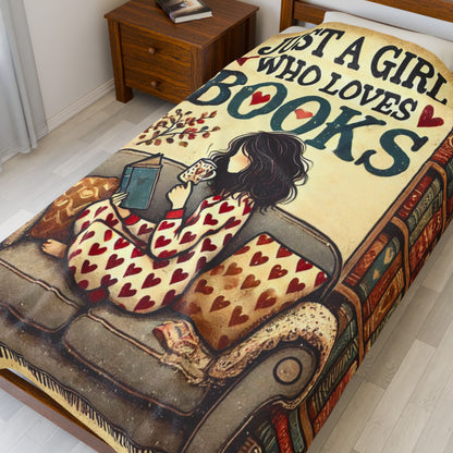 Reading Blanket | Design02 | Velveteen Plush Blanket 80"x60"