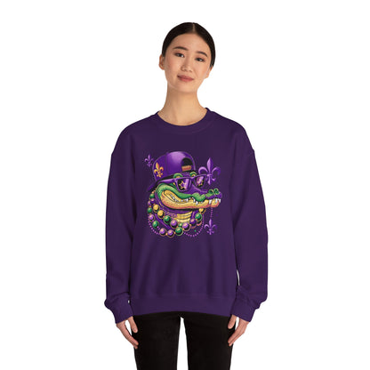Mardi Gras | Crocodile | Unisex Heavy Blend™ Crewneck Sweatshirt