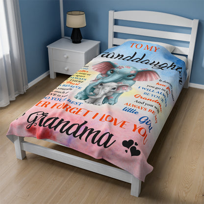 To My Granddaughter | Never Feel That | Velveteen Plush Blanket 80"x60"