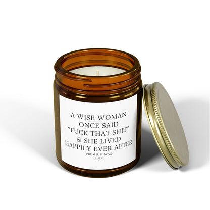 Funny | A Wise Woman | Scented Candles, Coconut Apricot Wax  9oz