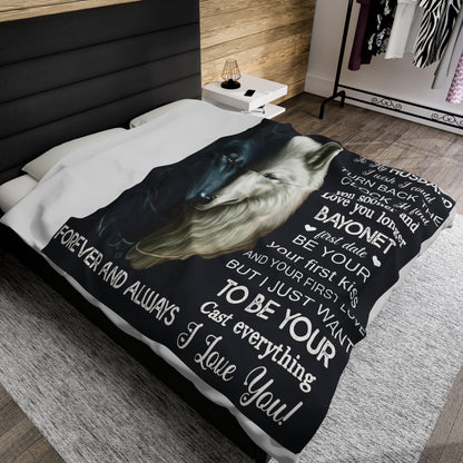 To My Husband | I Wish I Could | Velveteen Plush Blanket 80"x60"