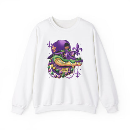 Mardi Gras | Crocodile | Unisex Heavy Blend™ Crewneck Sweatshirt