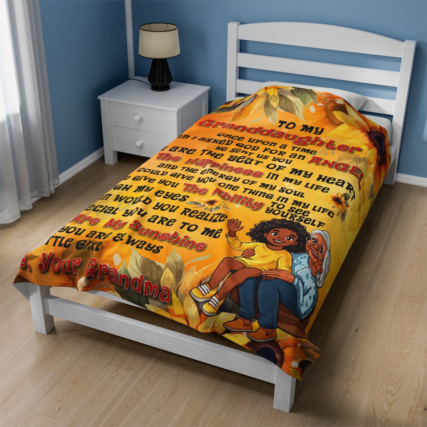 To My Granddaughter | Once Upon A Time | Velveteen Plush Blanket 80"x60"