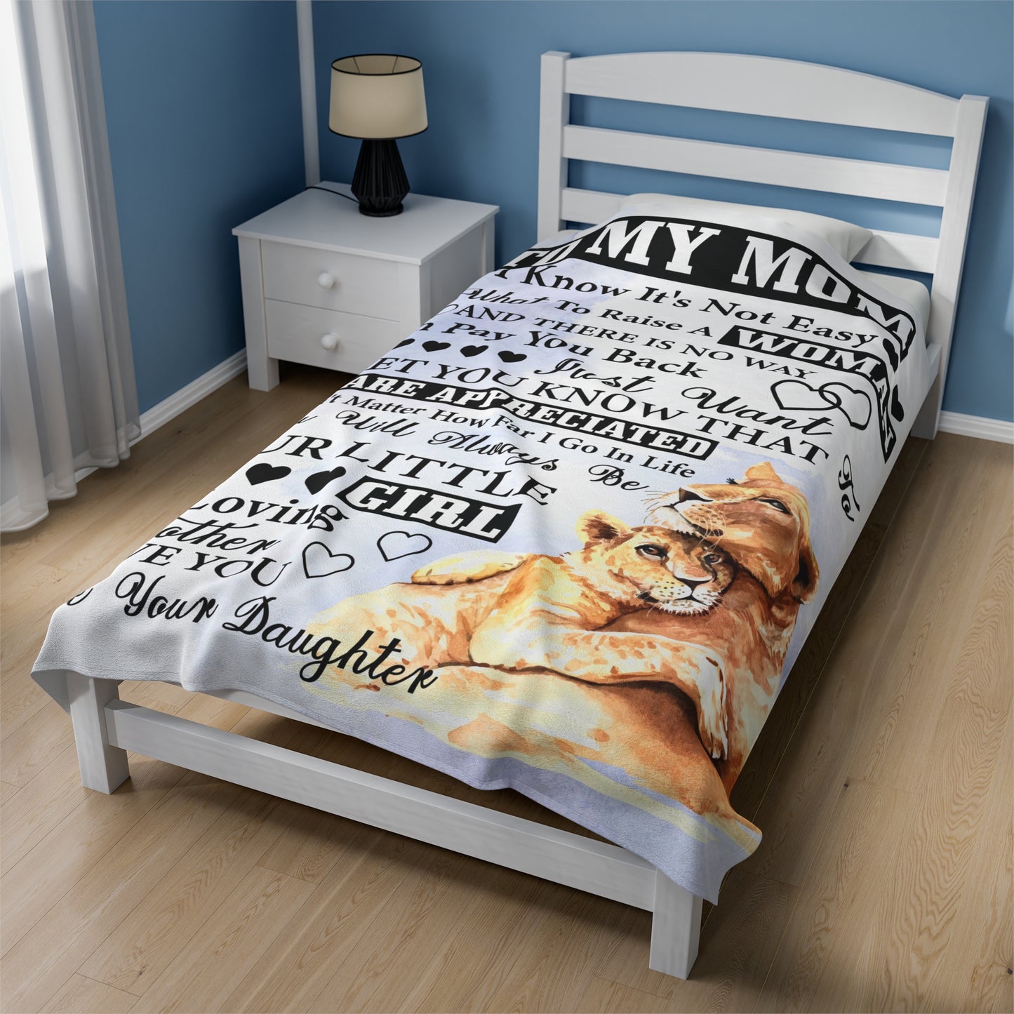 To My Mom  | I Know It's Not Easy | Velveteen Plush Blanket 80"x60"