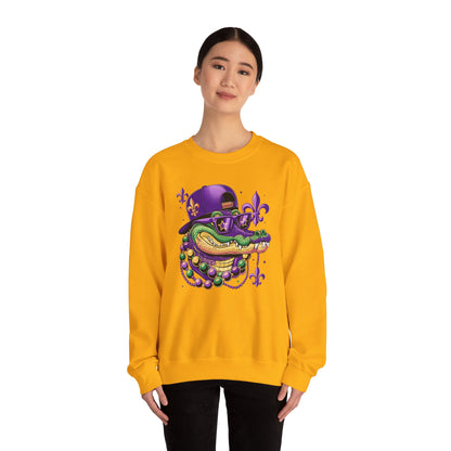 Mardi Gras | Crocodile | Unisex Heavy Blend™ Crewneck Sweatshirt