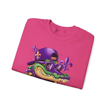 Mardi Gras | Crocodile | Unisex Heavy Blend™ Crewneck Sweatshirt