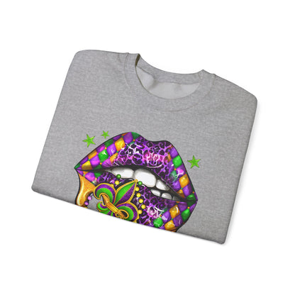 Mardi Gras | Lips | Unisex Heavy Blend™ Crewneck Sweatshirt