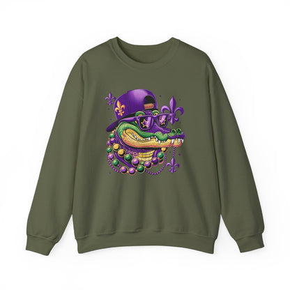 Mardi Gras | Crocodile | Unisex Heavy Blend™ Crewneck Sweatshirt