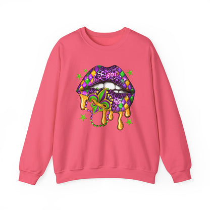 Mardi Gras | Lips | Unisex Heavy Blend™ Crewneck Sweatshirt