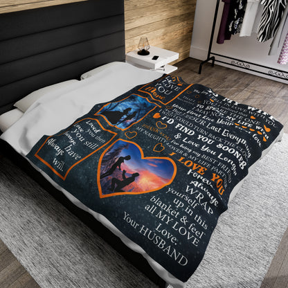 To My Wife | The Day I Fell In Love | Velveteen Plush Blanket 80"x60"