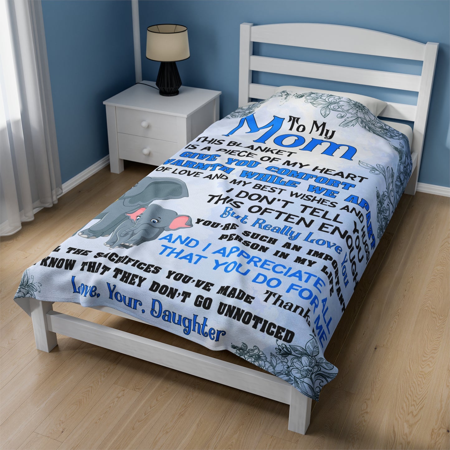 To My Mom  | Inside This Blanket | Velveteen Plush Blanket 80"x60"