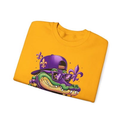 Mardi Gras | Crocodile | Unisex Heavy Blend™ Crewneck Sweatshirt