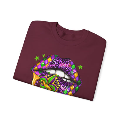 Mardi Gras | Lips | Unisex Heavy Blend™ Crewneck Sweatshirt