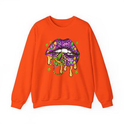Mardi Gras | Lips | Unisex Heavy Blend™ Crewneck Sweatshirt
