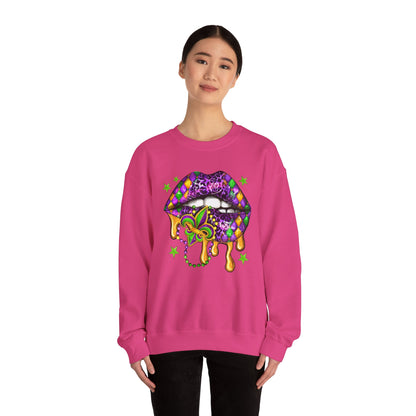 Mardi Gras | Lips | Unisex Heavy Blend™ Crewneck Sweatshirt