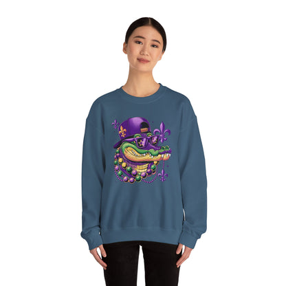 Mardi Gras | Crocodile | Unisex Heavy Blend™ Crewneck Sweatshirt