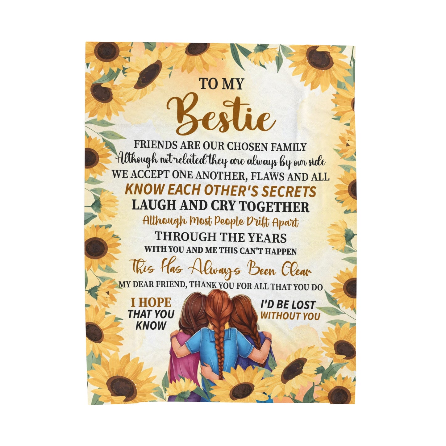 To My Bestfriend | Friend Are Our Chosen | Velveteen Plush Blanket 80"x60"