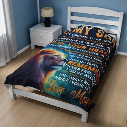 To My Son | I Can't Promise To Be Here | Velveteen Plush Blanket 80"x60"