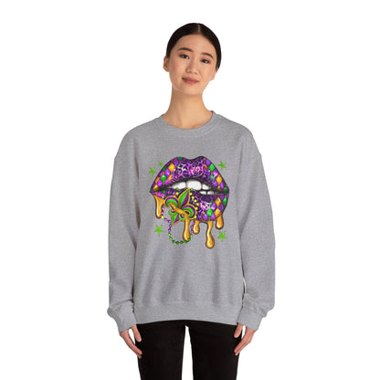Mardi Gras | Lips | Unisex Heavy Blend™ Crewneck Sweatshirt