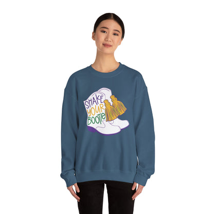 Mardi Gras | Boots | Unisex Heavy Blend™ Crewneck Sweatshirt