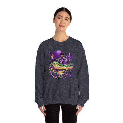 Mardi Gras | Crocodile | Unisex Heavy Blend™ Crewneck Sweatshirt