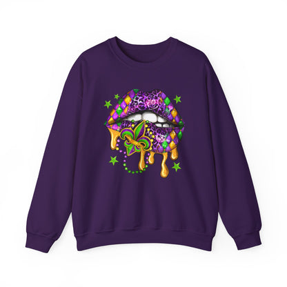Mardi Gras | Lips | Unisex Heavy Blend™ Crewneck Sweatshirt
