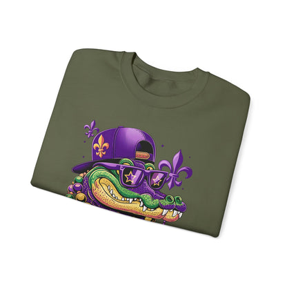 Mardi Gras | Crocodile | Unisex Heavy Blend™ Crewneck Sweatshirt