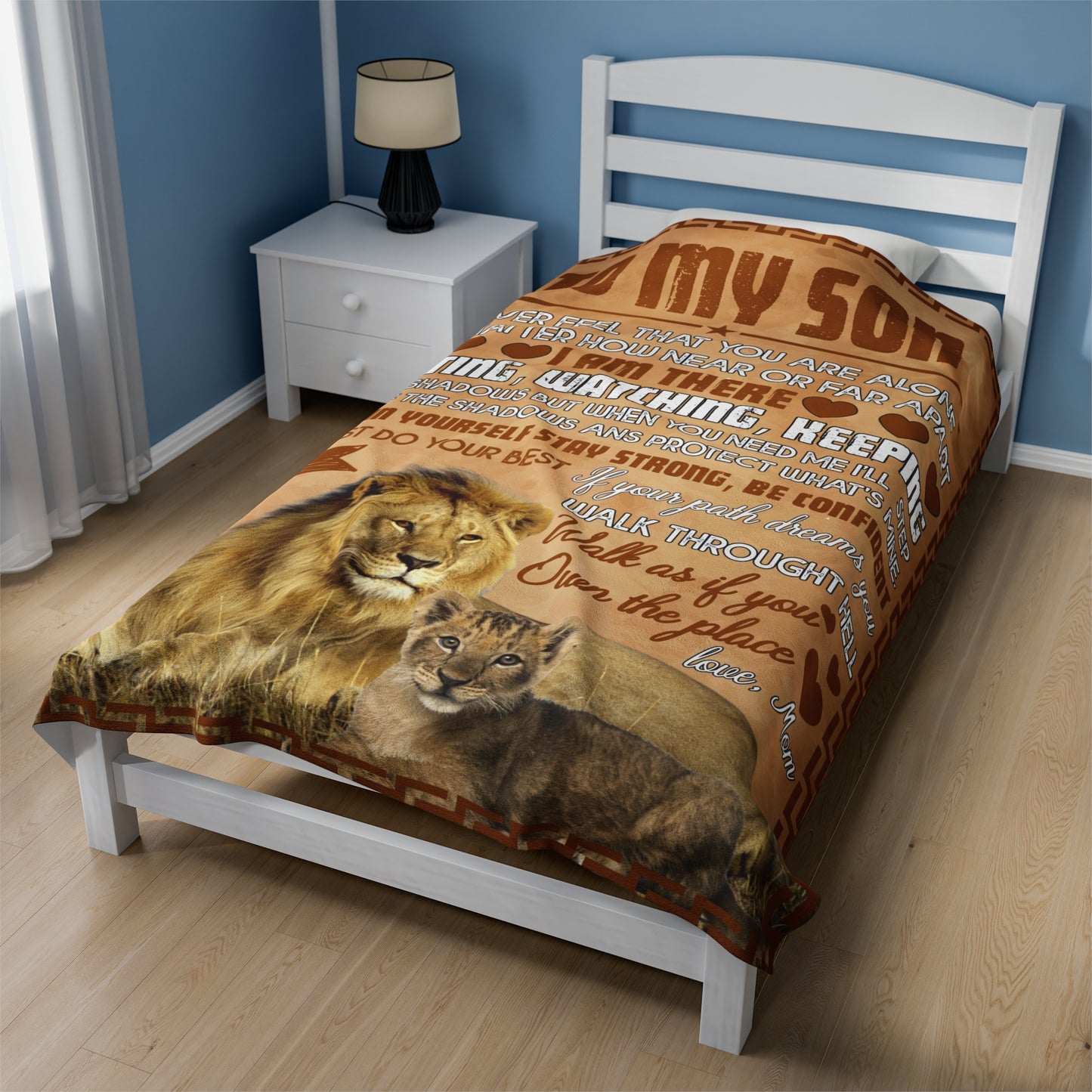 To My Son | Never Feel That | Velveteen Plush Blanket 80"x60"