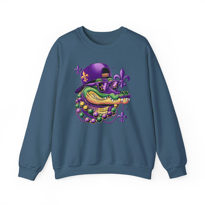 Mardi Gras | Crocodile | Unisex Heavy Blend™ Crewneck Sweatshirt