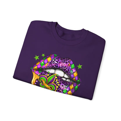 Mardi Gras | Lips | Unisex Heavy Blend™ Crewneck Sweatshirt