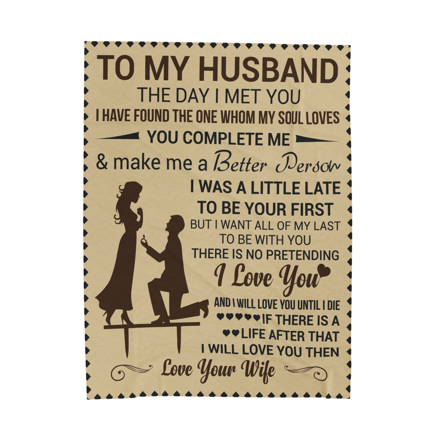 To My Husband | The Day I Met You | Velveteen Plush Blanket 80"x60"