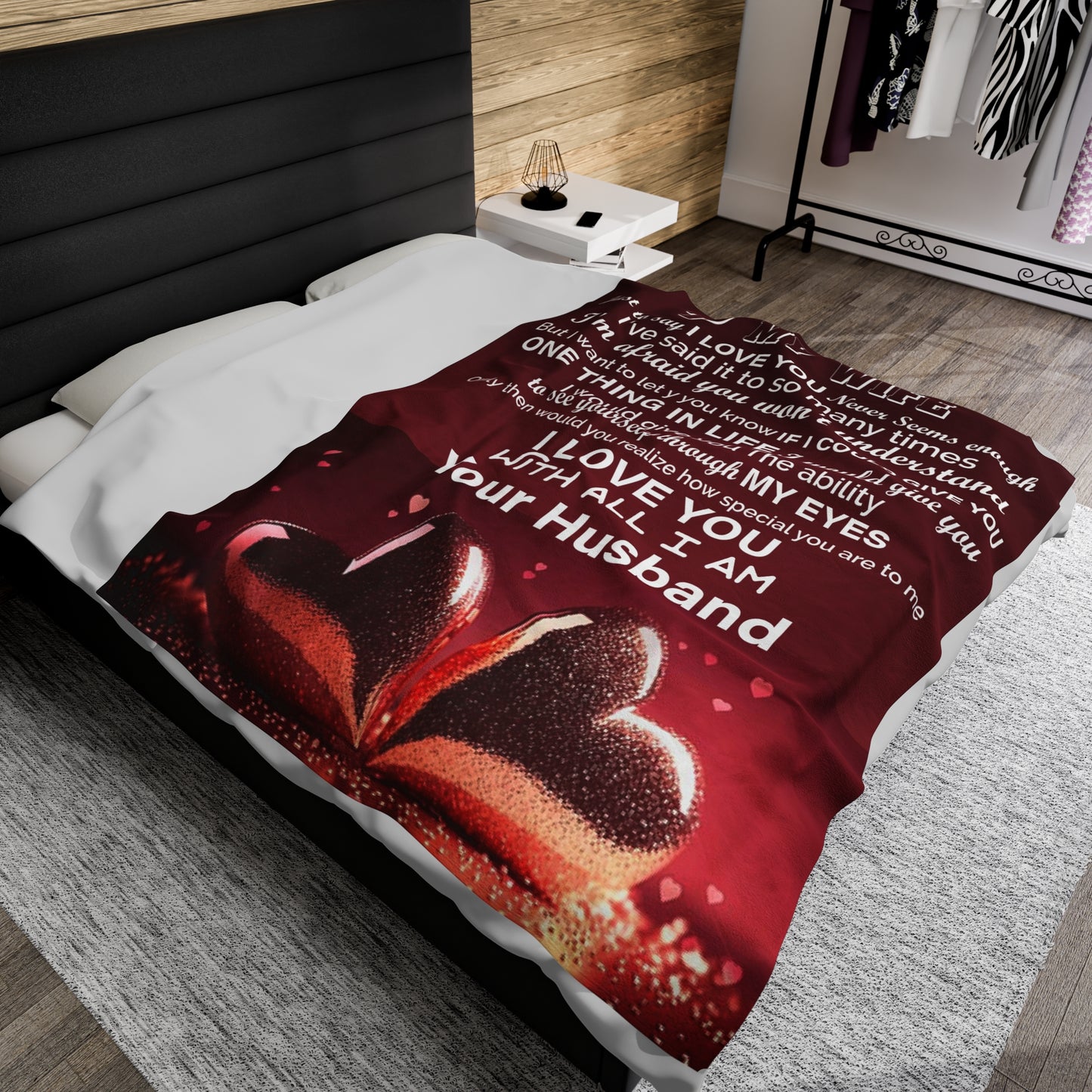 To My Wife | Just To Say I Love You | Velveteen Plush Blanket 80"x60"