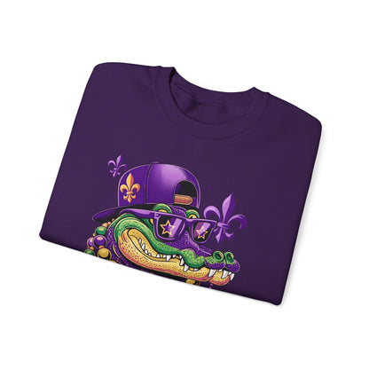 Mardi Gras | Crocodile | Unisex Heavy Blend™ Crewneck Sweatshirt