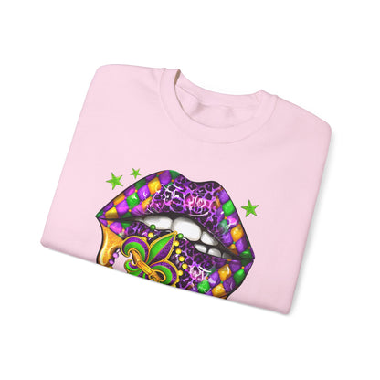 Mardi Gras | Lips | Unisex Heavy Blend™ Crewneck Sweatshirt