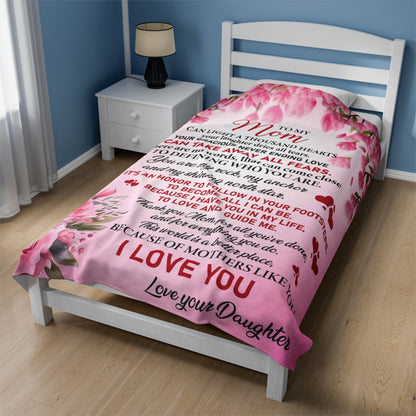To My Mom  | Can Light  A Thousand | Velveteen Plush Blanket 80"x60"