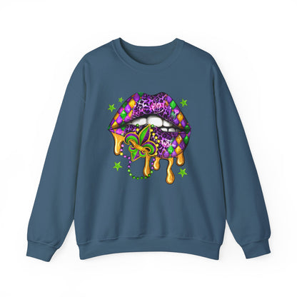 Mardi Gras | Lips | Unisex Heavy Blend™ Crewneck Sweatshirt
