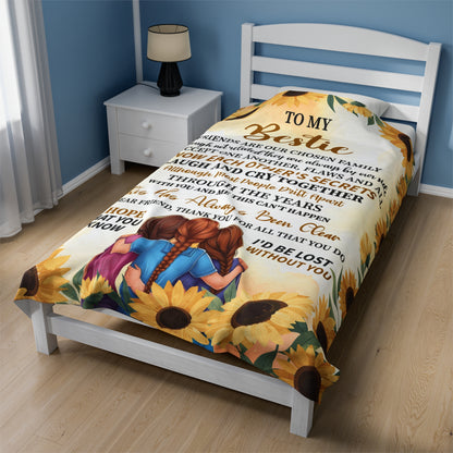 To My Bestfriend | Friend Are Our Chosen | Velveteen Plush Blanket 80"x60"