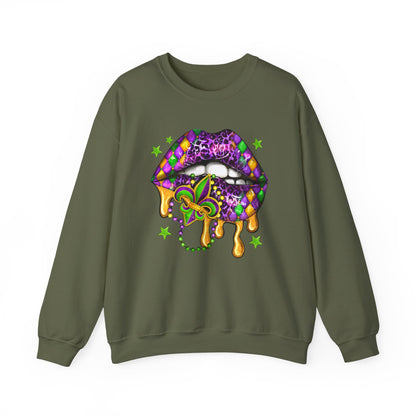 Mardi Gras | Lips | Unisex Heavy Blend™ Crewneck Sweatshirt