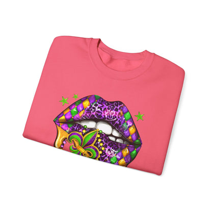 Mardi Gras | Lips | Unisex Heavy Blend™ Crewneck Sweatshirt