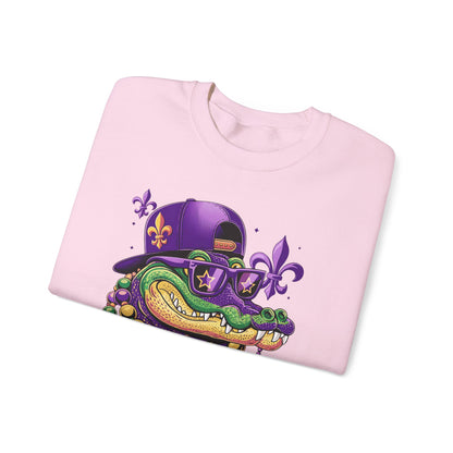 Mardi Gras | Crocodile | Unisex Heavy Blend™ Crewneck Sweatshirt