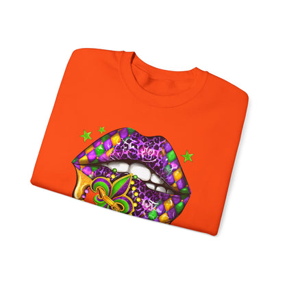 Mardi Gras | Lips | Unisex Heavy Blend™ Crewneck Sweatshirt
