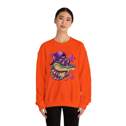 Mardi Gras | Crocodile | Unisex Heavy Blend™ Crewneck Sweatshirt