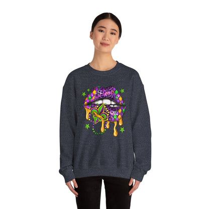 Mardi Gras | Lips | Unisex Heavy Blend™ Crewneck Sweatshirt