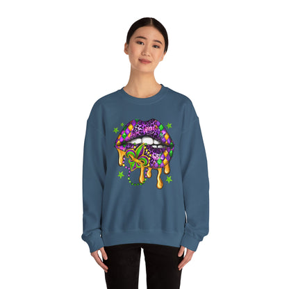 Mardi Gras | Lips | Unisex Heavy Blend™ Crewneck Sweatshirt